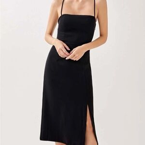 Elegant Black Spaghetti Strap Dress